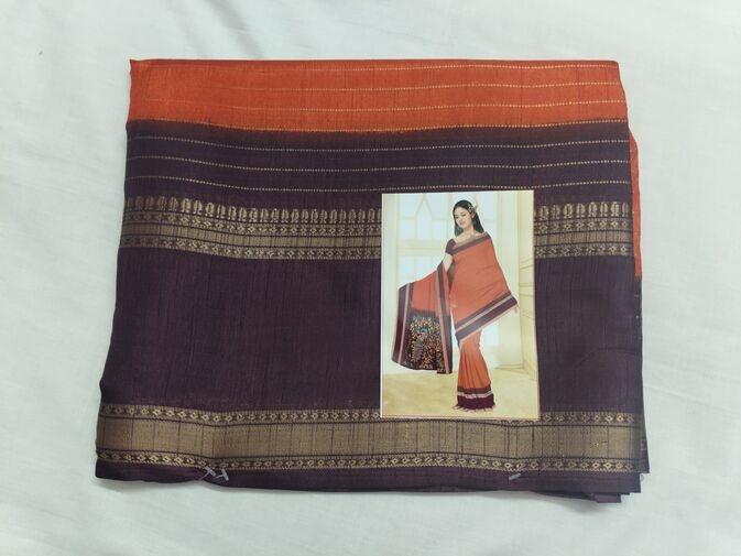 Semi mysore silk saree  - Sarees by Mathitrendzz 