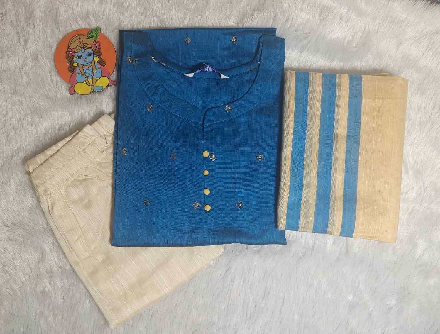 Raw Silk Readymade 3Pcs suit - Womens Wear by Saai Elegance 