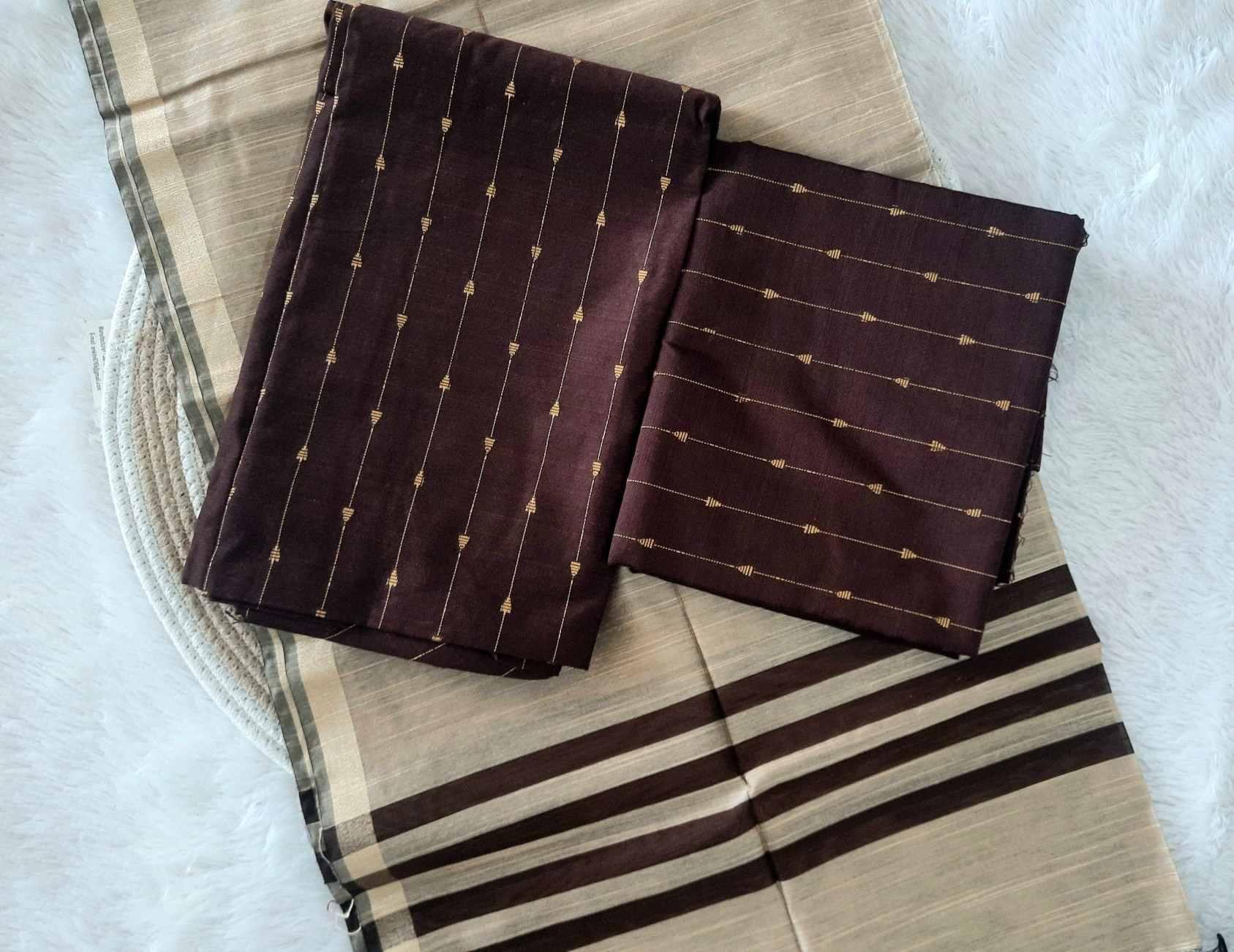 Raw silk suits( brown) – Womens Wear in Palakkad