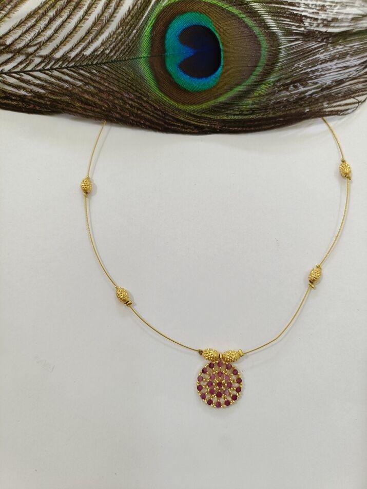 Pink stone invisible necklace  - Jewellery by SK handcraft jewellery 