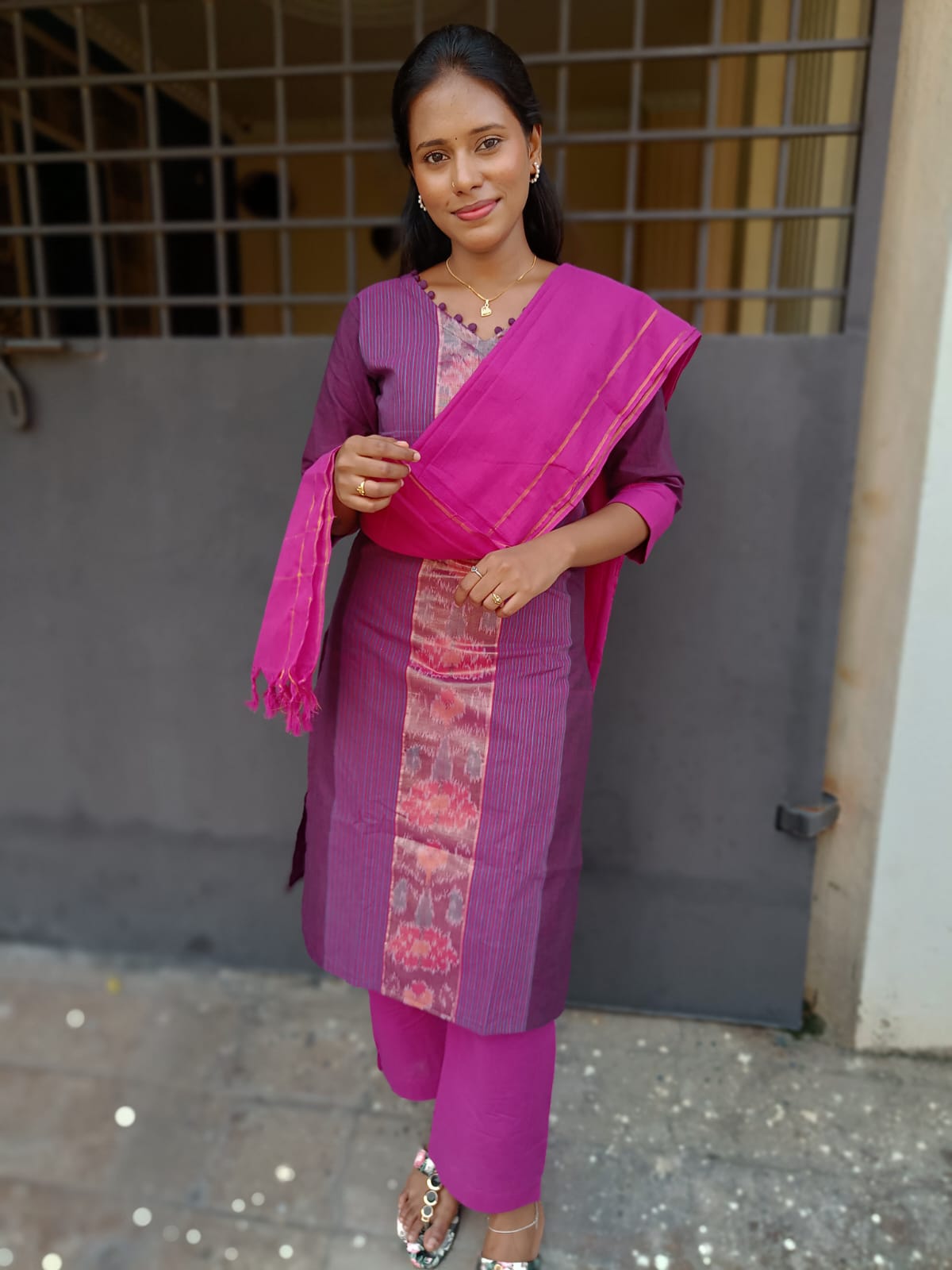 Pure handloom cotton with pochampalli design - Womens Wear by srisaicollections 