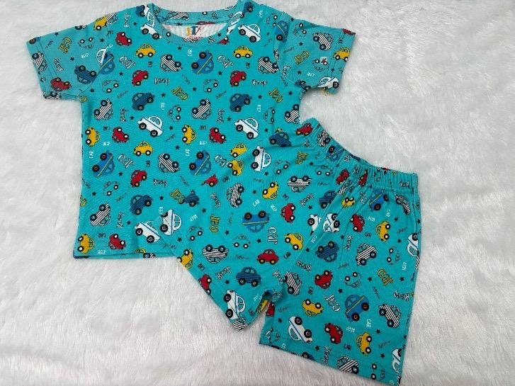 Co-ord Set - Sky Car - Kids Clothing by Ilanthugil Fashions