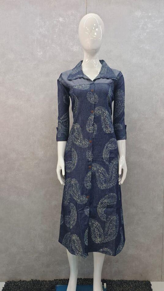 Premium Denim Aline kurtis - Womens Wear by srisaicollections 