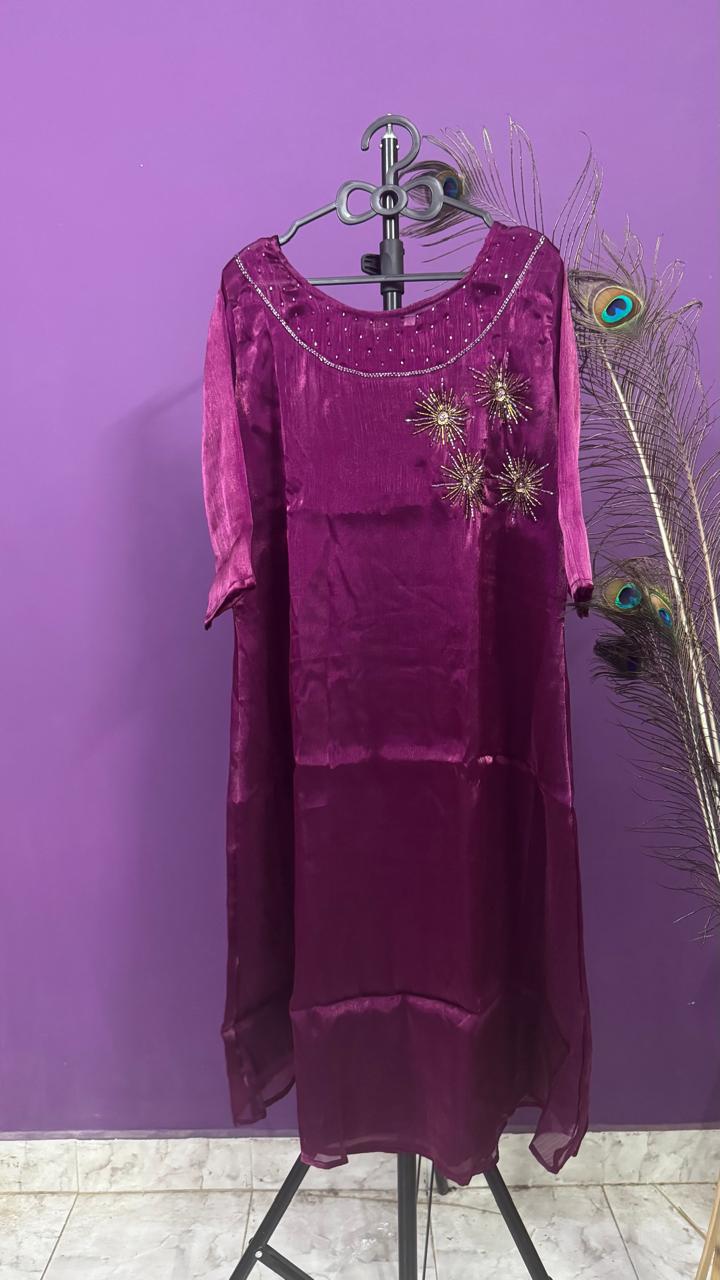 Party Wear Jewel Neck Kurti - Womens Wear by The Style Palette 