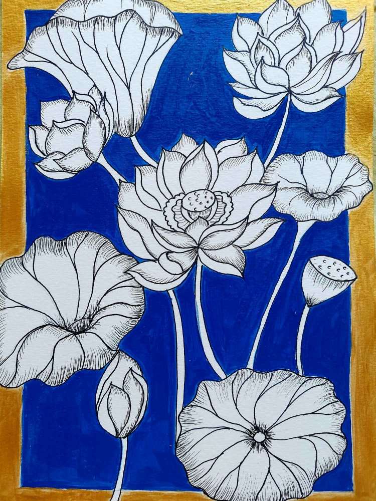 FLOWER DOODLE PAINTING – Handmade Arts and Crafts in Chennai