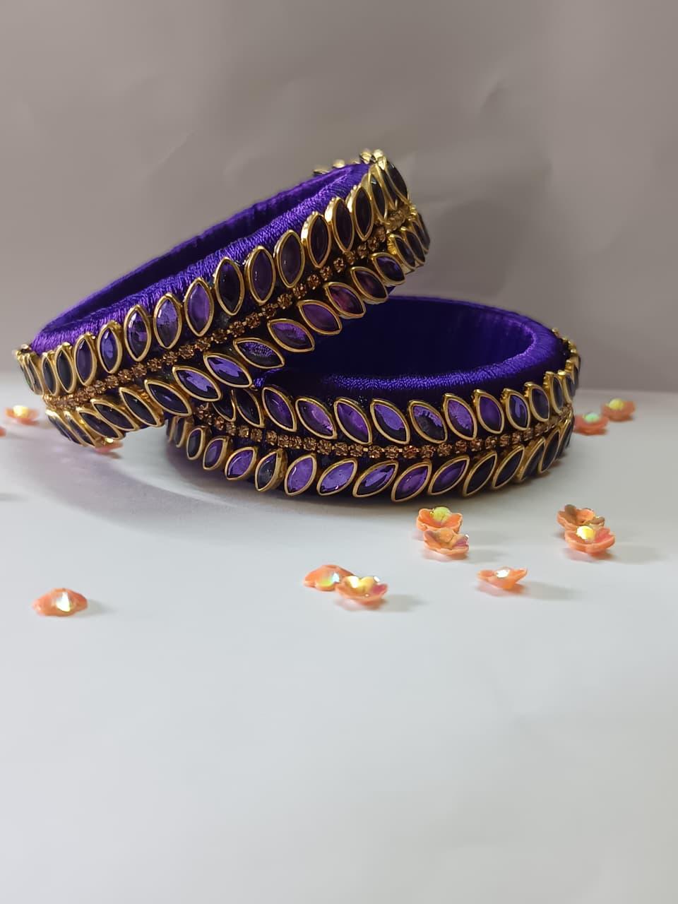 purple color silk thread bangles - Jewellery by Sara Fashion 