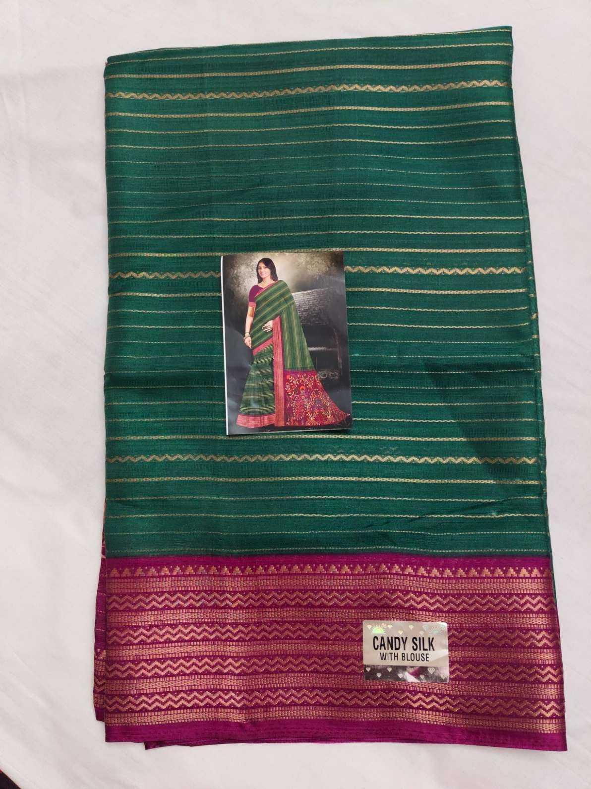 Semi mysore silk saree  - Sarees by Mathitrendzz 