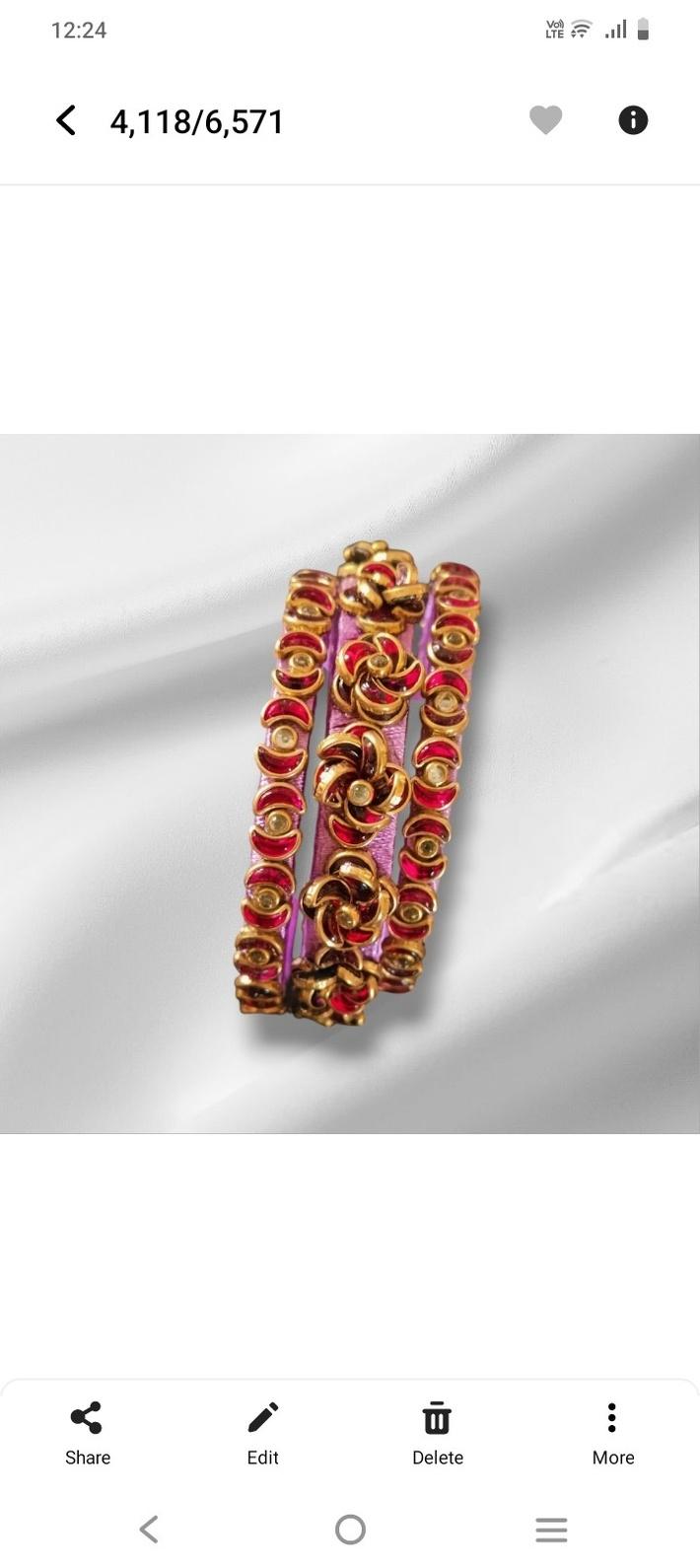 3d rose design silkthread bangle  - Jewellery by skm bangles