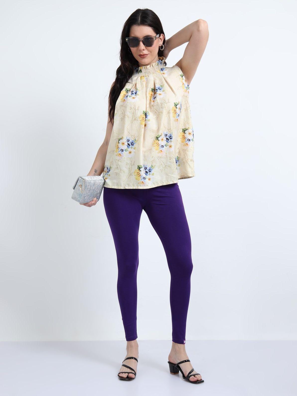 STONEFORTE Ankle length leggings- Violet