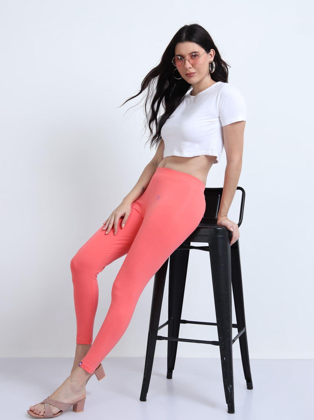 STONEFORTE Ankle length leggings- Lt Coral