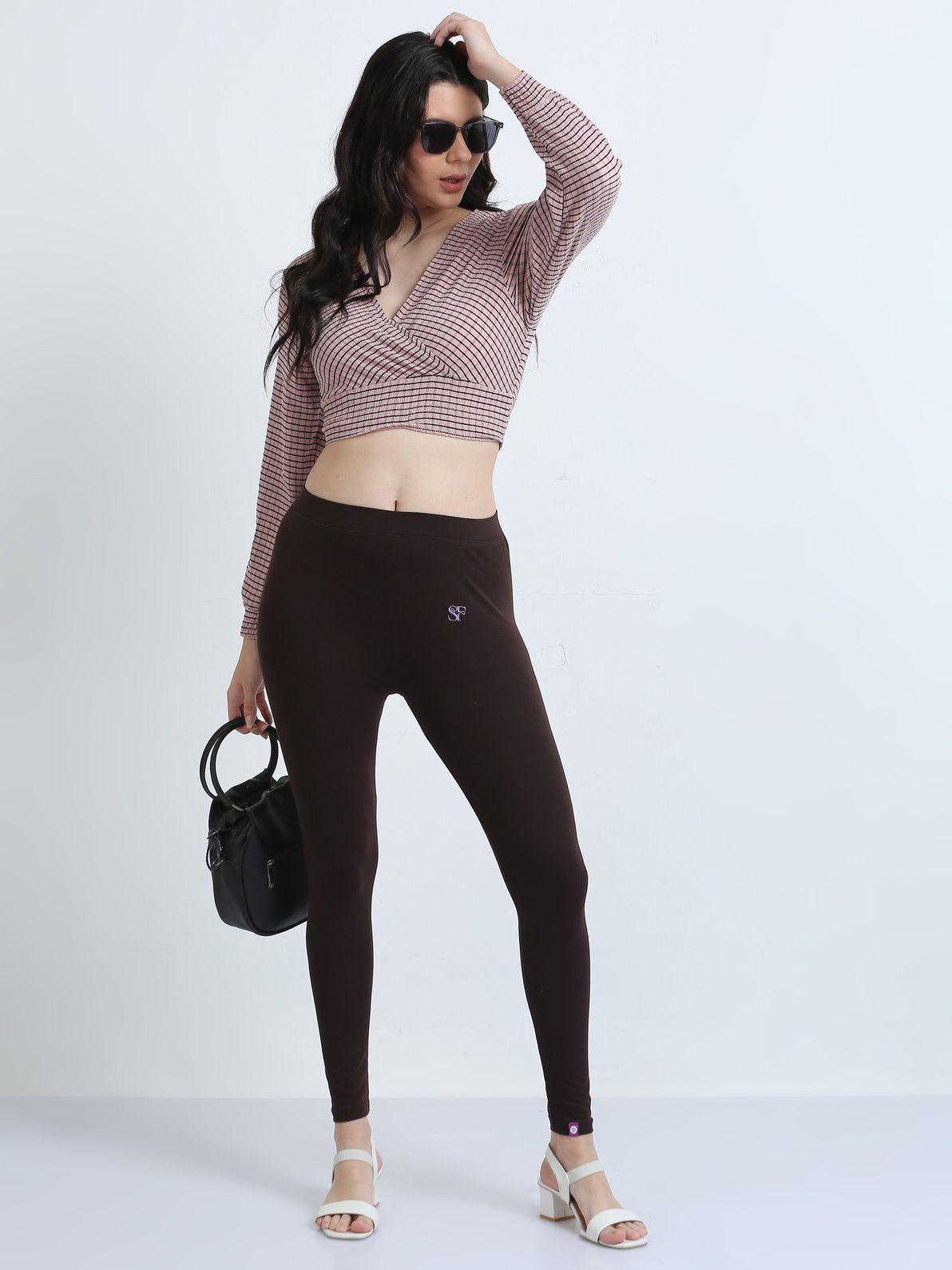 STONEFORTE Ankle length leggings- Coffee Brow