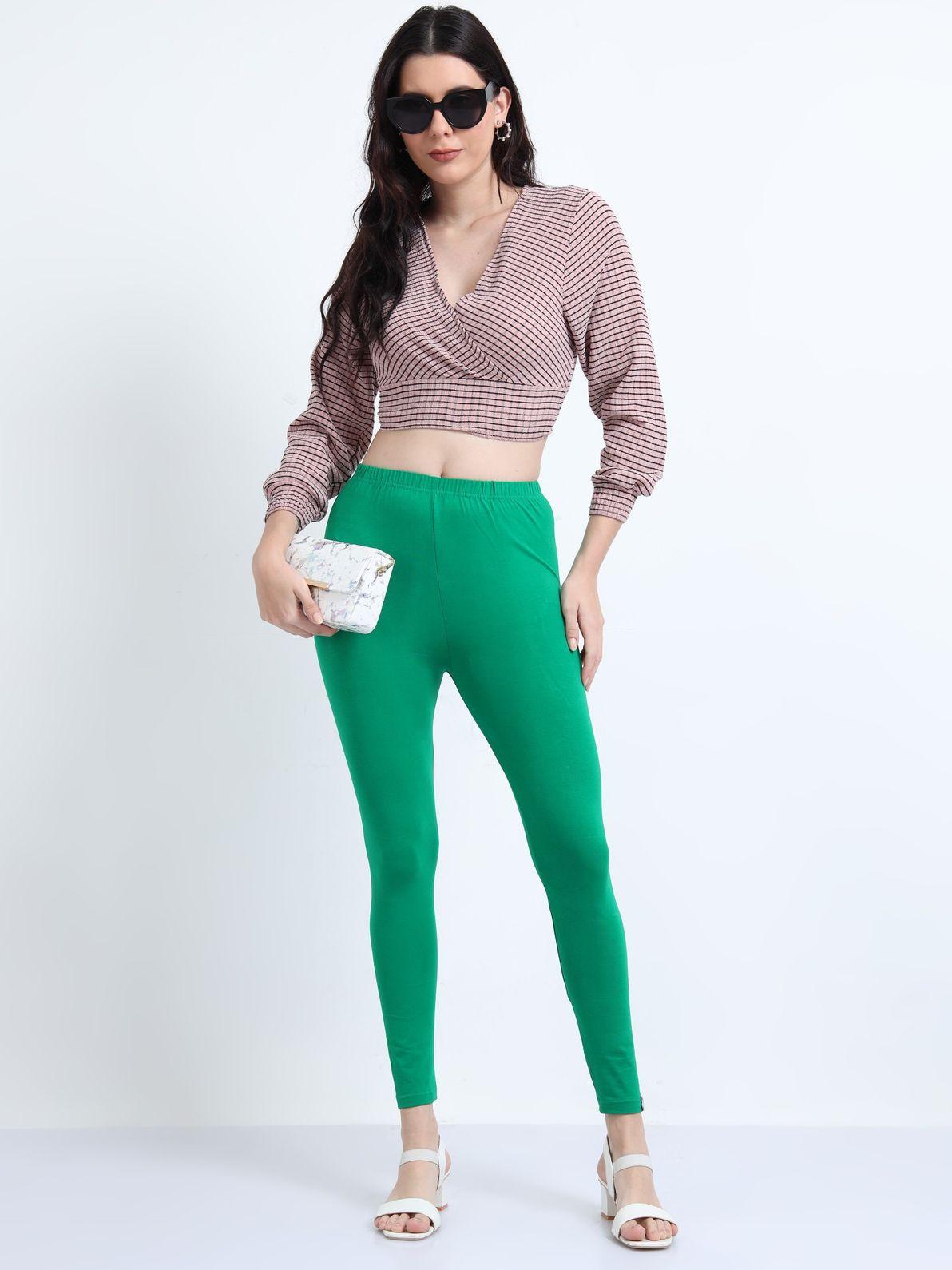 STONEFORTE Ankle length leggings- Green