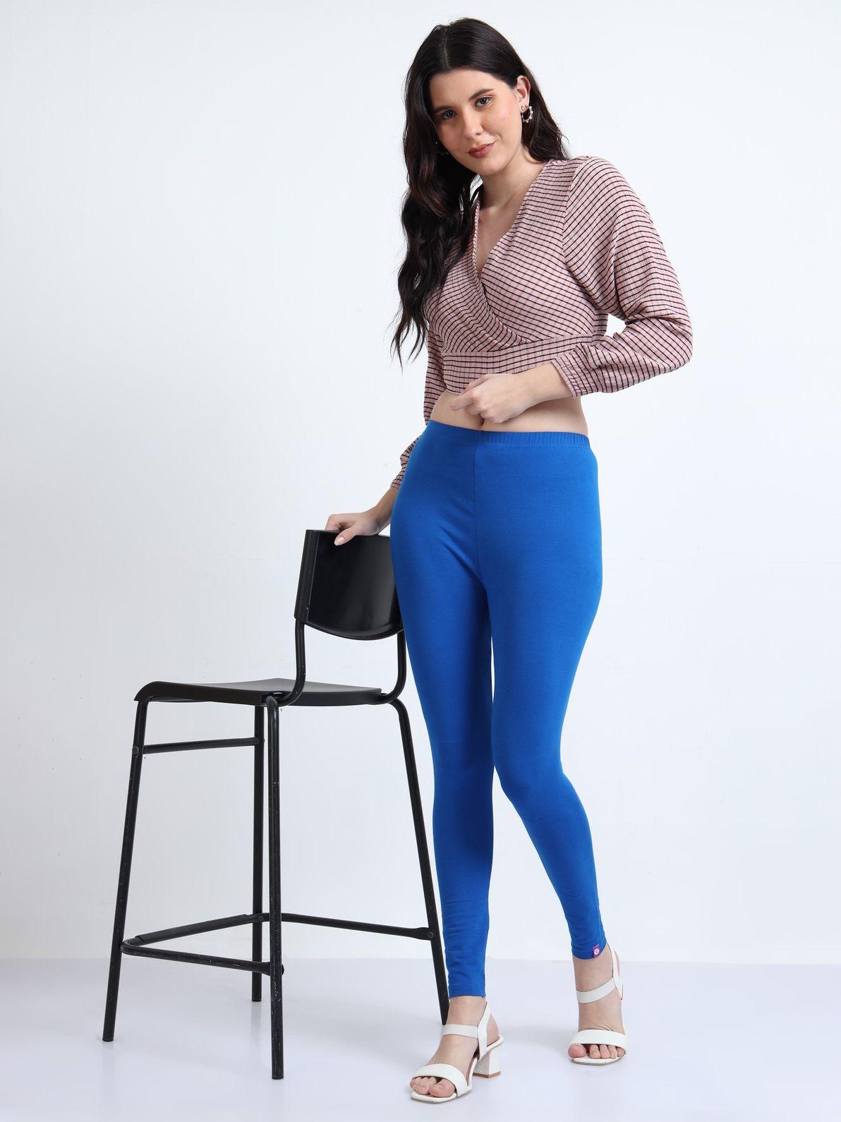 STONEFORTE Ankle length leggings- PEPSI Blue