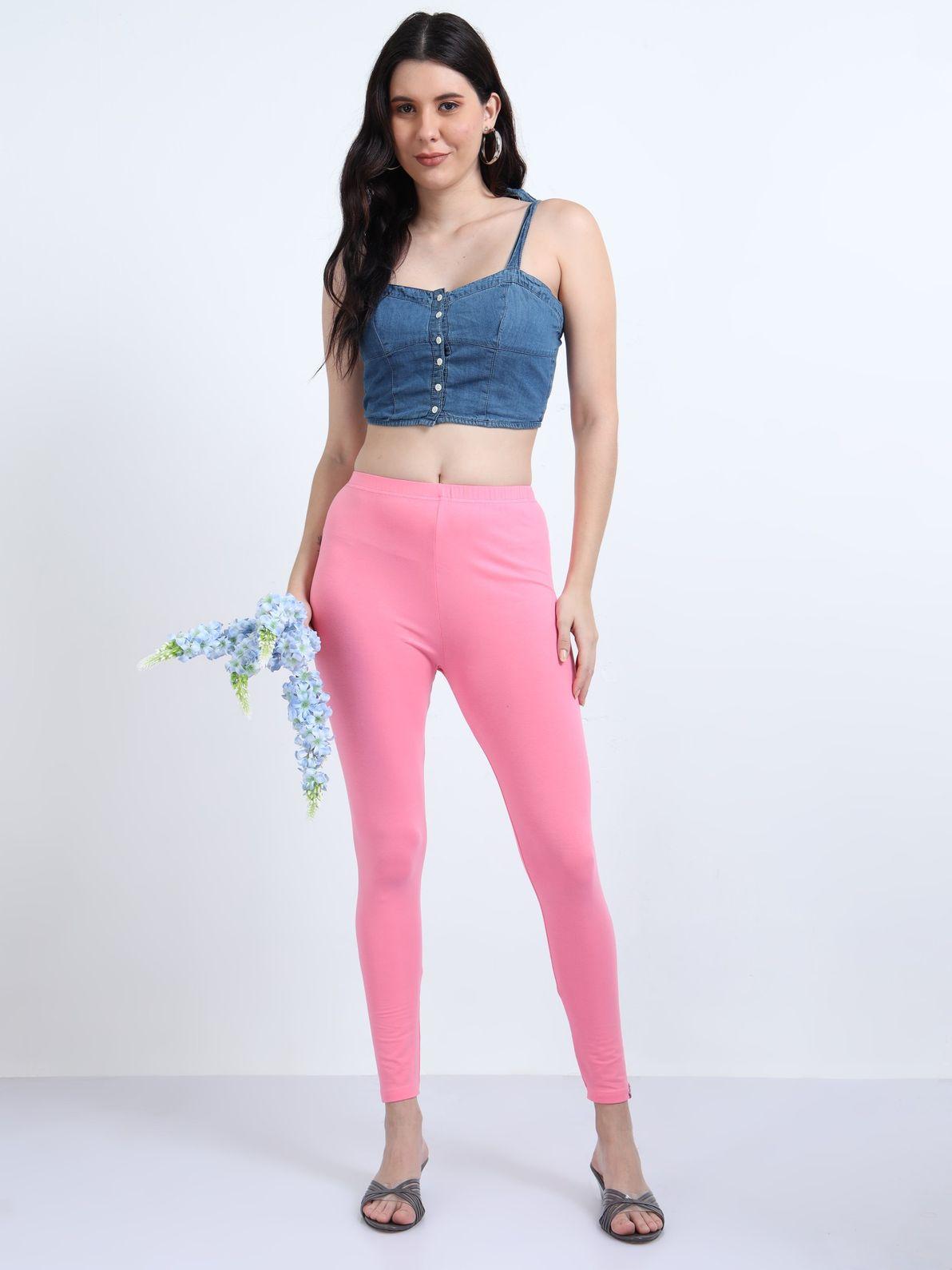 STONEFORTE Ankle length leggings- Baby Pink