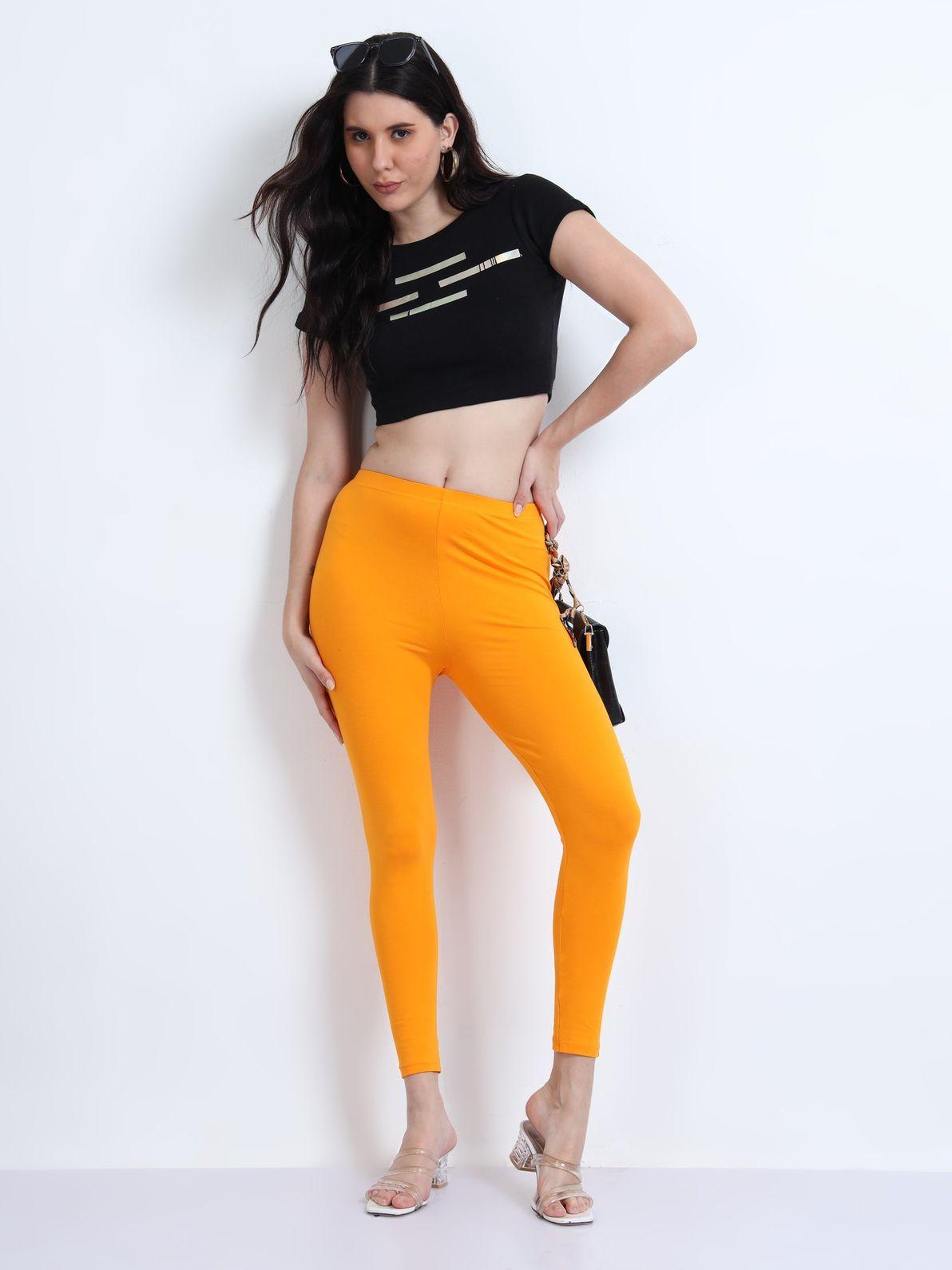 STONEFORTE Ankle length leggings- Mango Yello