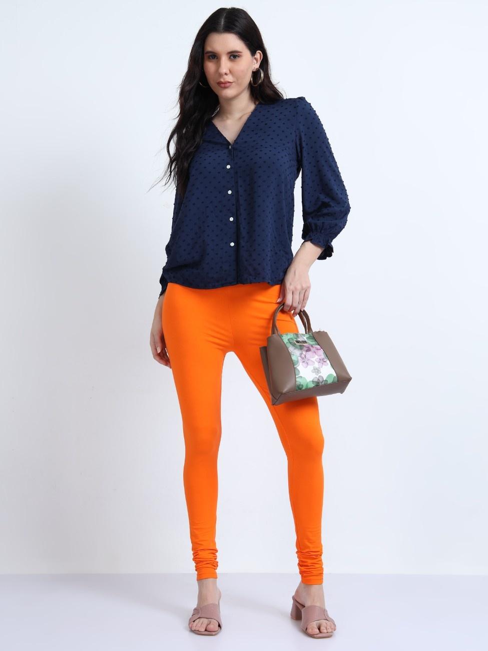 STONEFORTE Full length leggings- Flame Orange