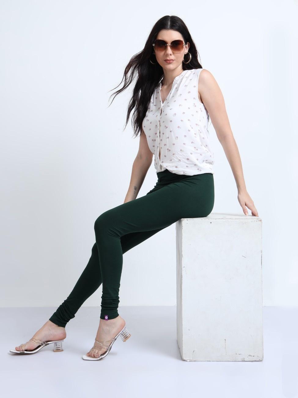STONEFORTE Full length leggings- Bottle Green