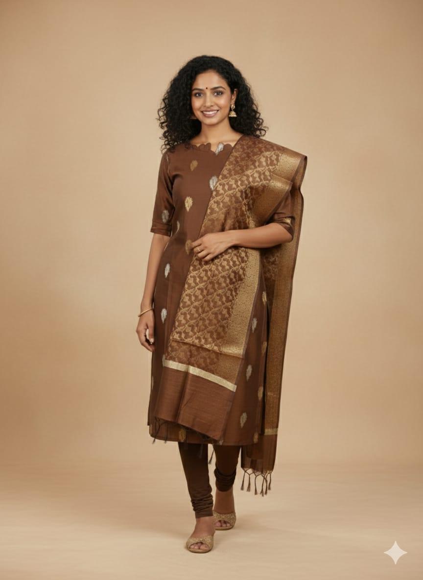 Premium Banarasi silk Top and Duppatta – Womens Wear in Pudukottai