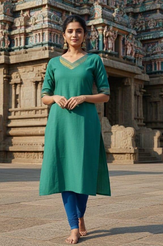 Mangalgiri Side cut Kurti – Womens Wear in Pudukottai