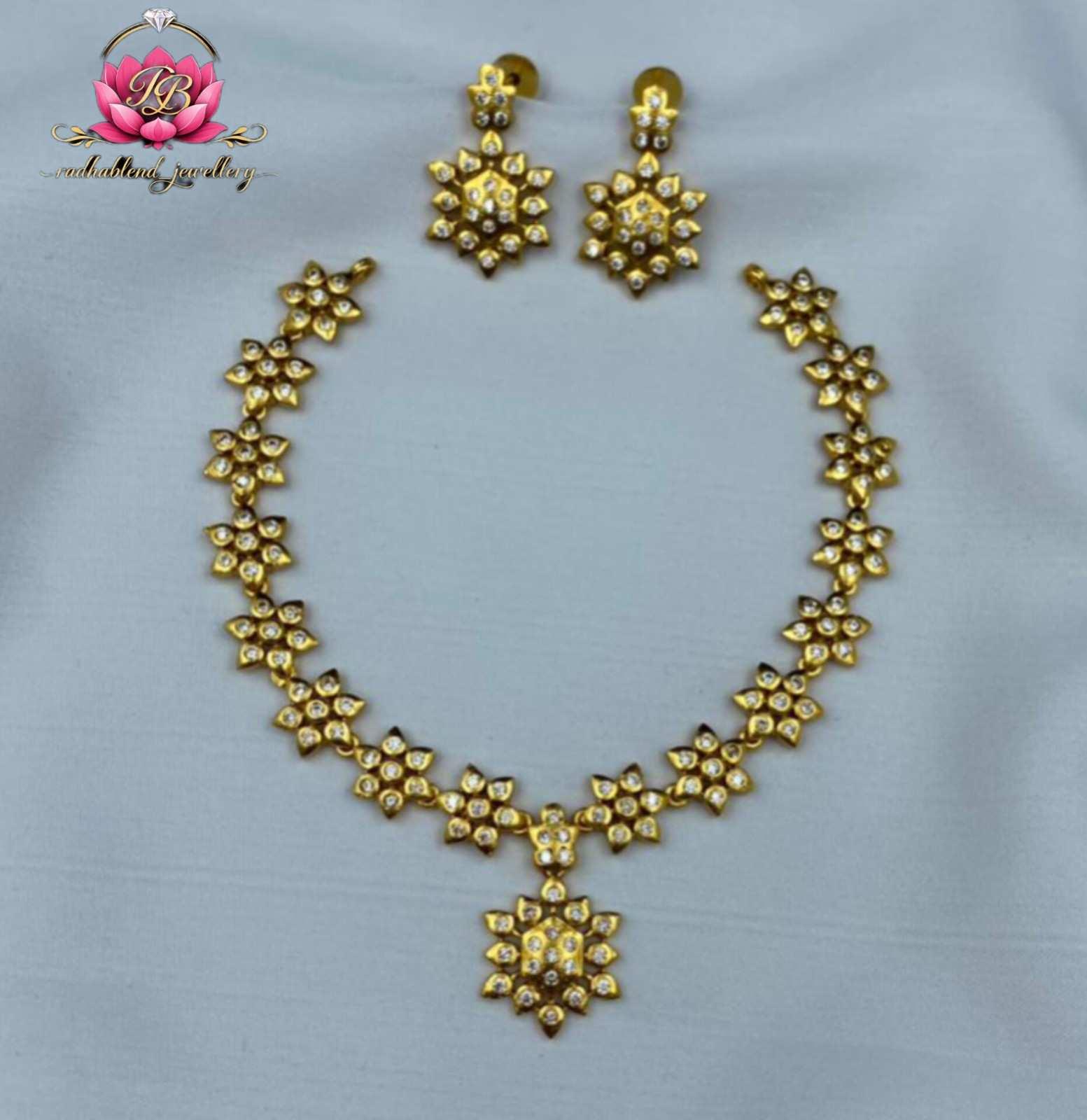 Premium quality gold plated ad stone necklace