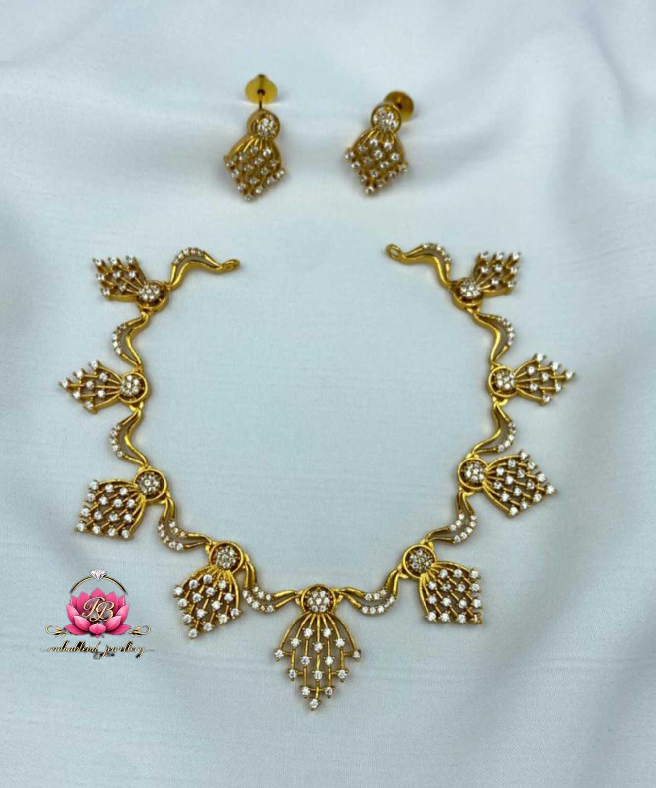 Premium quality gold plated ad stone necklace