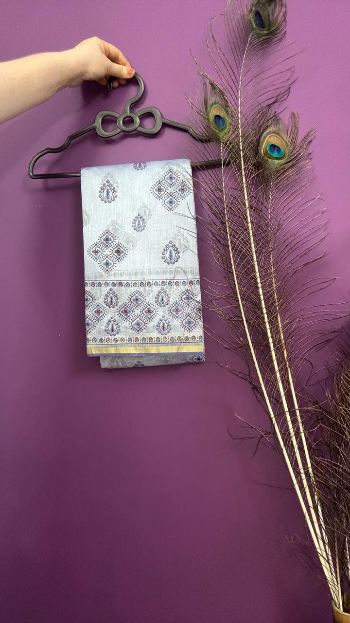 Printed kerala Cotton Saree - Womens Wear by The Style Palette 