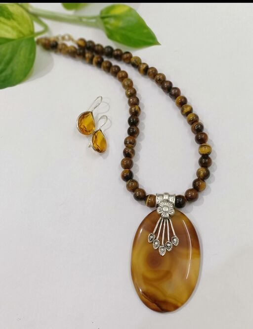 Tiger eye agate beaded chain  - Jewellery by SK handcraft jewellery 
