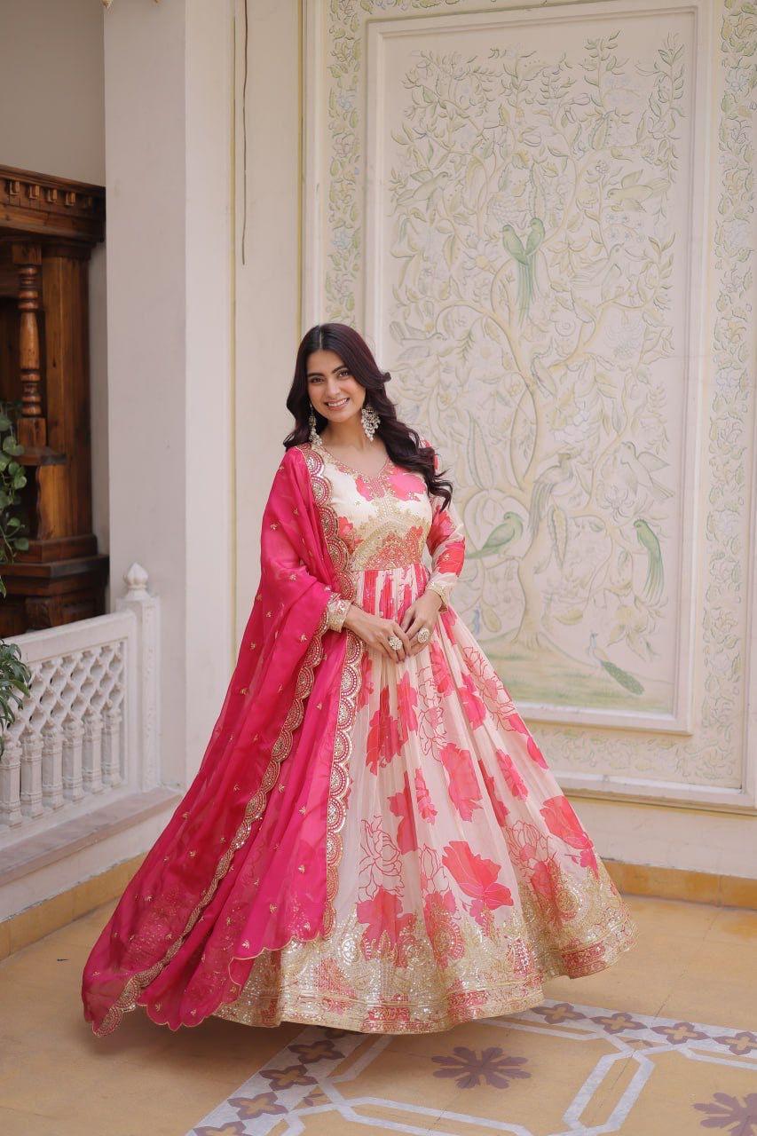 Gown with duppata  - Womens Wear by Vj blouseedit 