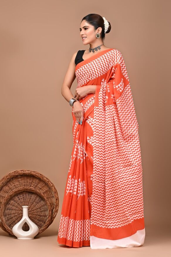 Cotton mulmul saree - Sarees by Bharathi Sarees collections