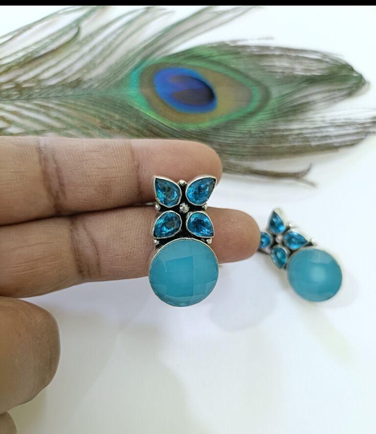 Stone oxidised earrings  - Jewellery by SK handcraft jewellery 