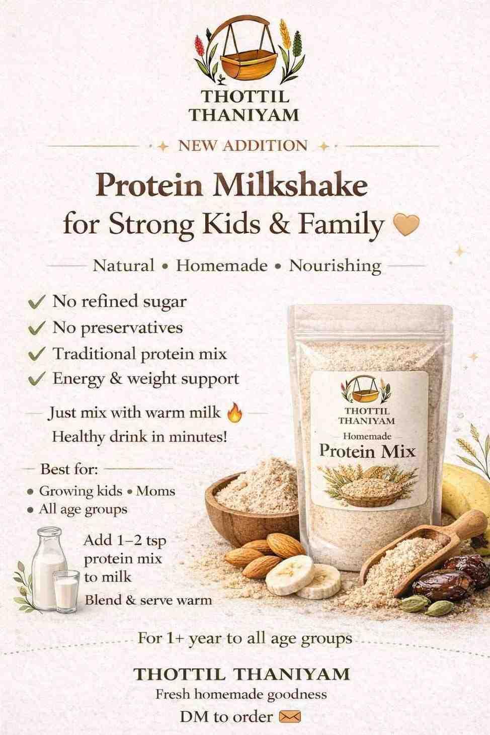 Protein milk shake - Organic Products by Thottil Thaniyam 