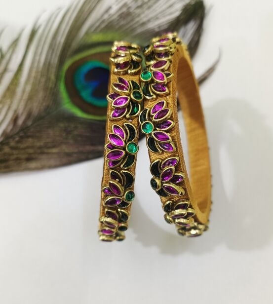 Kundan stone silk thread bangles  - Jewellery by SK handcraft jewellery 
