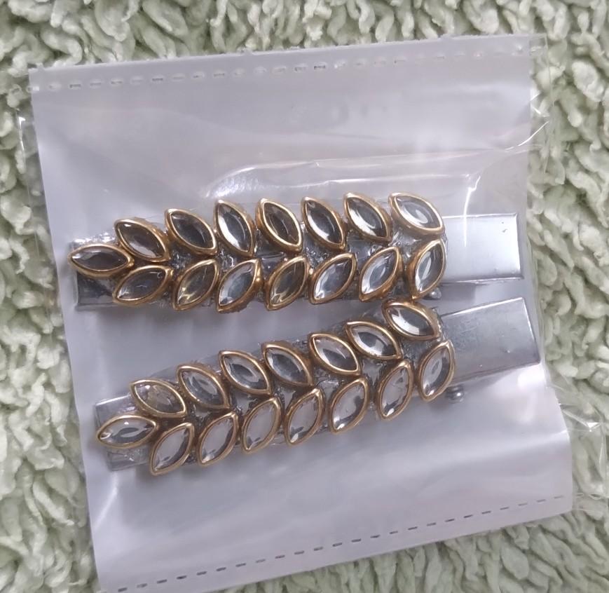 Alligator Clip with Kundan Stone