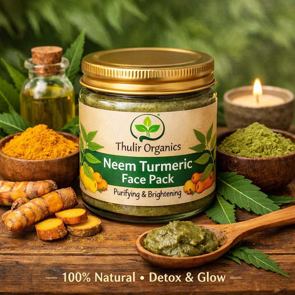 Organic Neem turmeric face pack 50gms – Health and Beauty in Karaikudi